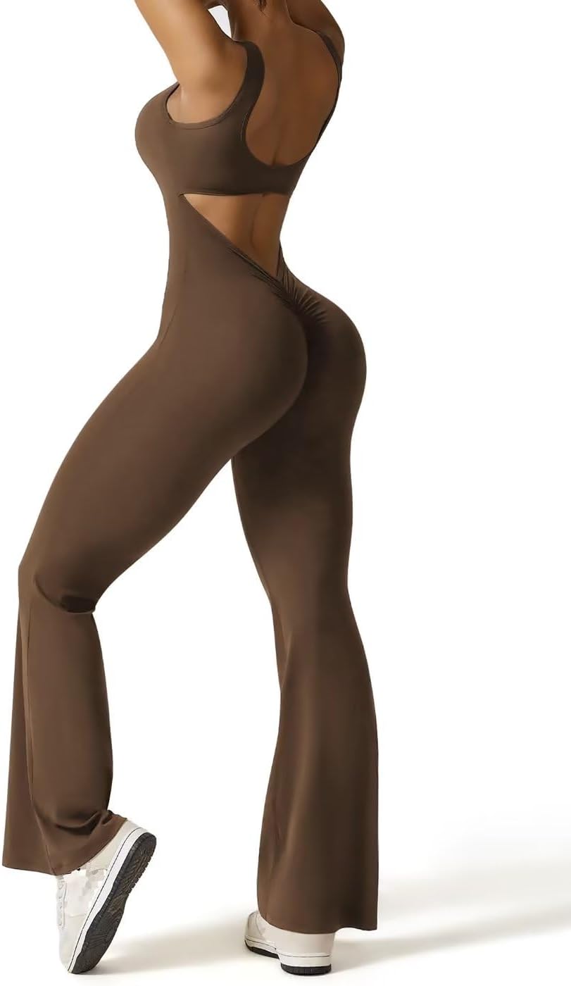 Affordo Sleeveless Flare Jumpsuits for Women