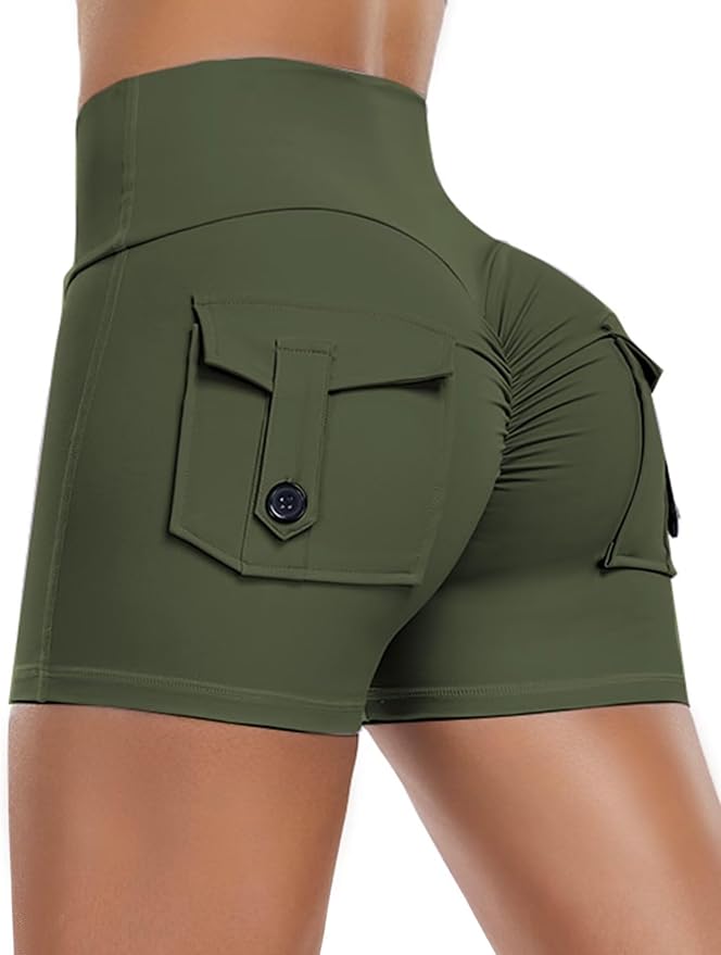 Affordo Womens Scrunch Butt Shorts