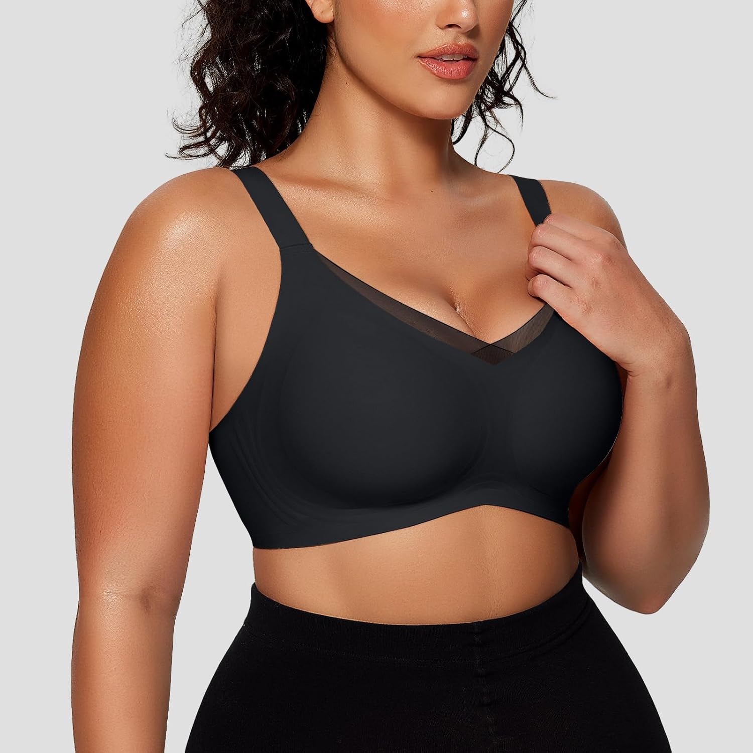 Affordo Womens V Mesh Comfortable Bralette